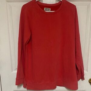 Lands' End Women's Vibrant Red/pink  Crew Neck Sweater